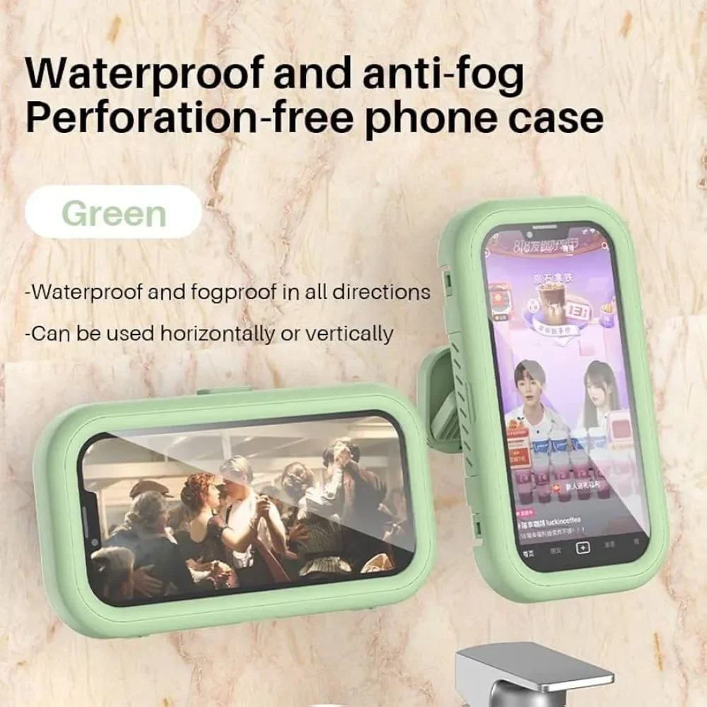 Brand New Green Waterproof Bathroom Phone Wall Mount Holder